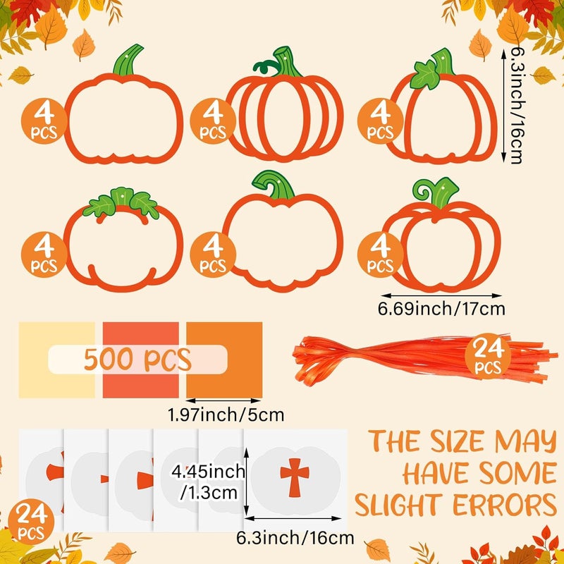 Chiisong 24 Sets Religious Pumpkin Crafts Kit DIY Tissue Paper Sign Crafts for Back to School Fall Harvest Thanksgiving Religious Christian Party Fun Home Actives - Image 2